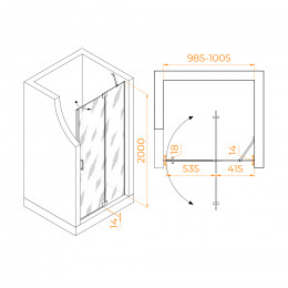 Душевая дверь RGW HO-014 1000