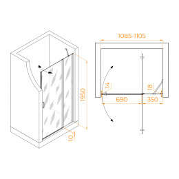 Душевая дверь RGW LE-004Gr 1100