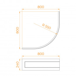 Экран для душевого поддона RGW NP/CL-S полукруглый