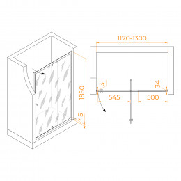 Душевая дверь RGW PA-02B NEW 1200