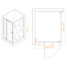 Душевой уголок RGW PA-078 (RGW PA-008 + Z-050-2) 1000x1200