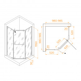 Душевой уголок RGW PA-081 1000x1000