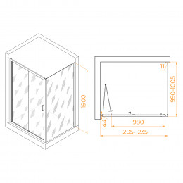 Душевой уголок RGW PA-142B (PA-21B+Z-050-5B) 1200x1000