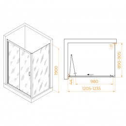 Душевой уголок RGW PA-142 (PA-21+Z-050-5) 1200x900