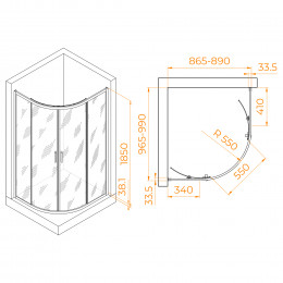 Душевой уголок RGW PA-61 900x1000
