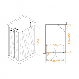 Душевой уголок RGW PA-144 (PA-104+Z-050-2+O-204) 800x1200