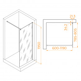 Душевая перегородка RGW WA-001 800