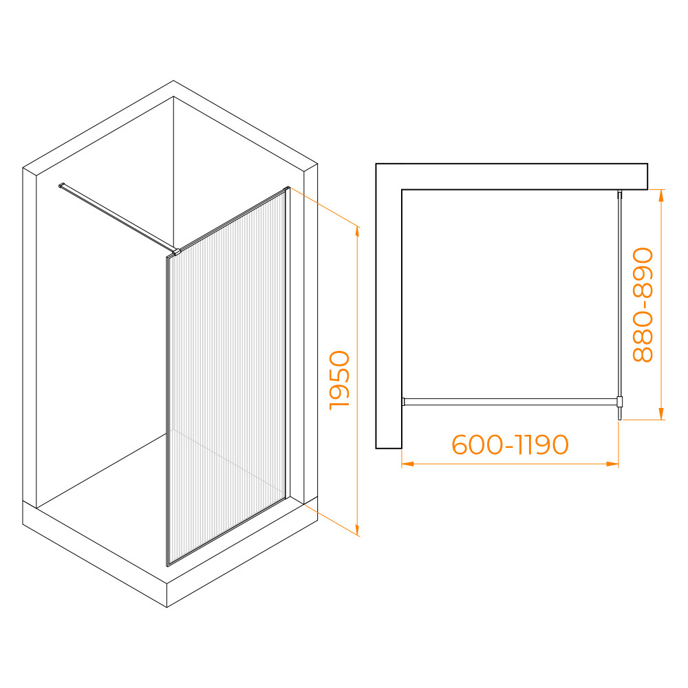 Душевая перегородка RGW WA-08Gb 900