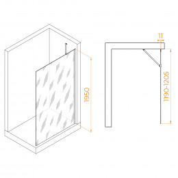 Душевая перегородка RGW WA-102Gb 1200