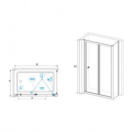 Душевой уголок RGW CL-41 (CL-21 + Z-050-1) 800x1000
