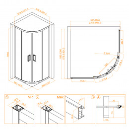 Душевой уголок RGW CL-54 1000x1000