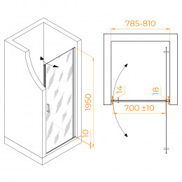 Душевая дверь RGW LE-003 800