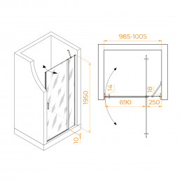 Душевая дверь RGW LE-004B 1000