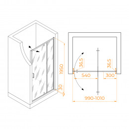 Душевая дверь RGW LE-103B 1000