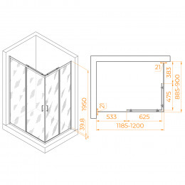 Душевой уголок RGW PA-040 900x1200