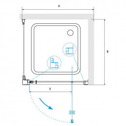 Душевой уголок RGW PA-135-1 (PA-105 + Z-060-1) 900x900