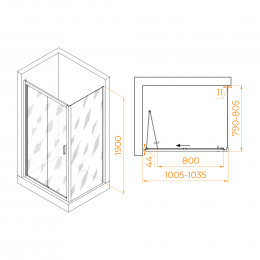 Душевой уголок RGW PA-142 (PA-21+Z-050-5) 1000x800