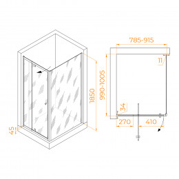Душевой уголок RGW PA-44 (PA-02 + Z-050-1) 800x1000