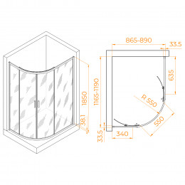 Душевой уголок RGW PA-61 900x1200