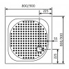 Душевой поддон квадратный RGW LUX/TN  900x900