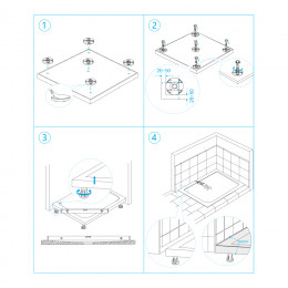 Душевой поддон прямоугольный RGW ST-W Белый (Комплект)  700x1700