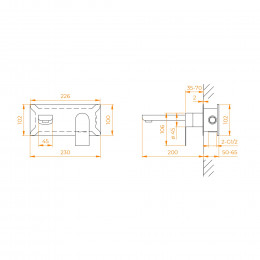 Смеситель встраиваемый с изливом RGW SP-46B