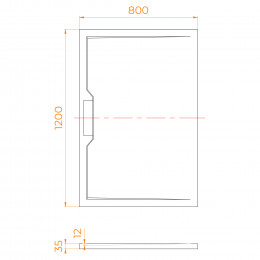 Душевой поддон прямоугольный RGW STE MB Черный мрамор  800x1200