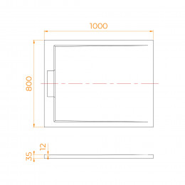 Душевой поддон прямоугольный RGW STL MB Черный мрамор  800x1000