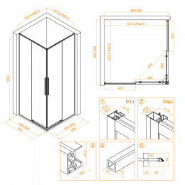 Душевой уголок RGW SV-31B 900x900