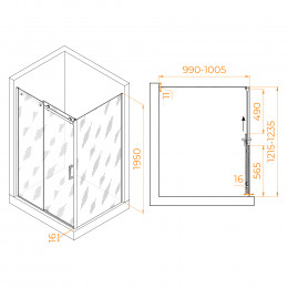 Душевой уголок RGW TO-44 (TO-14 + Z-050-2) 1200x1000