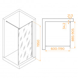 Душевая перегородка RGW WA-001 900