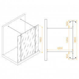 Душевая перегородка RGW WA-052B (WA-016B+2Z-071B) 1200
