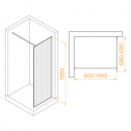 Душевая перегородка RGW WA-08B 700