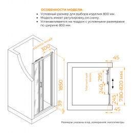 Душевая дверь RGW CL-111 800