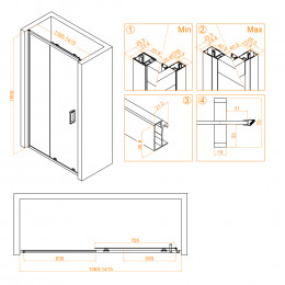 Душевая дверь RGW CL-14B 1400