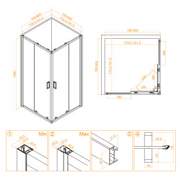Душевой уголок RGW CL-34B 800x800