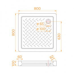 Комплект: Угол RGW PA-038 + поддон RGW CR