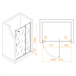 Душевая дверь RGW PA-008 1100