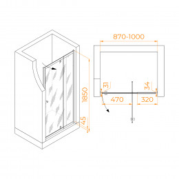 Душевая дверь RGW PA-02 NEW 900