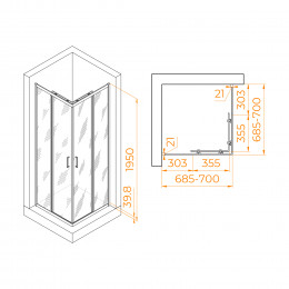 Душевой уголок RGW PA-030 700x700