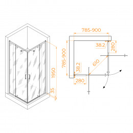 Душевой уголок RGW PA-038 800x800