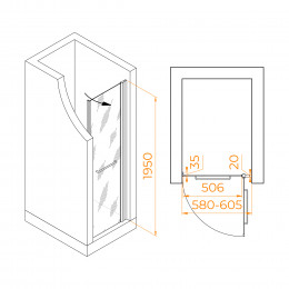 Душевая дверь RGW PA-103 600