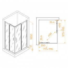 Душевой уголок RGW PA-146 800x1000