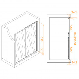 Душевая дверь RGW PA-14B 1700