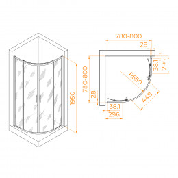Душевой уголок RGW PA-52B 800x800