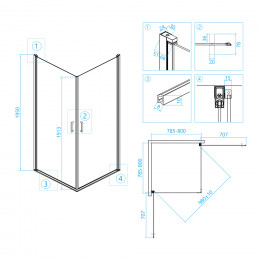 Душевой уголок RGW LE-30 800x800