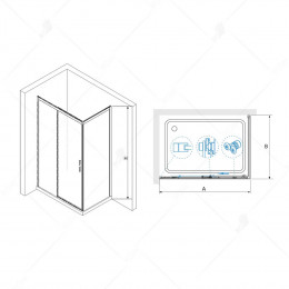 Душевой уголок RGW LE-41 (LE-12 + Z-050-2) 2000x700