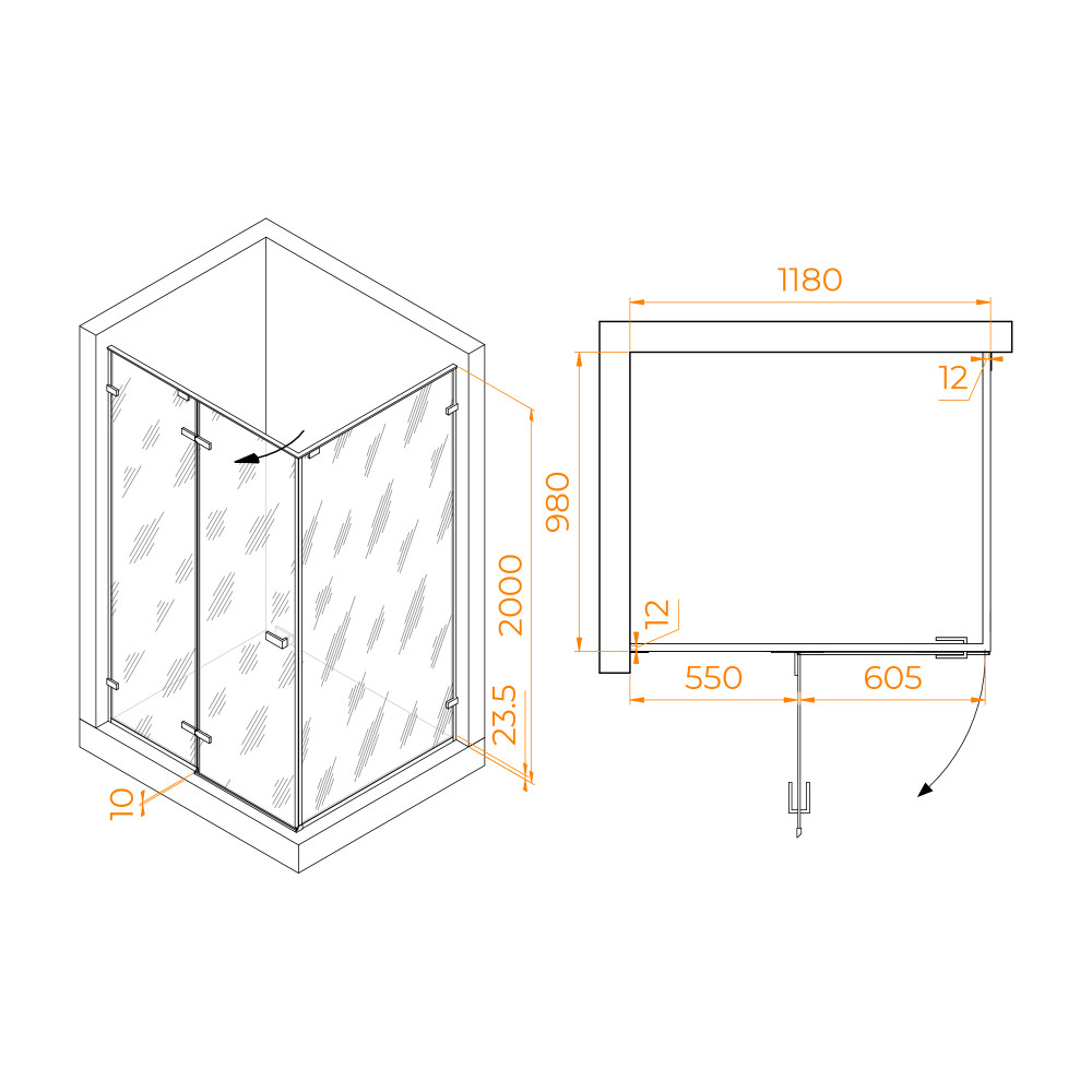 Душевой уголок RGW SV-040B 1200x1000
