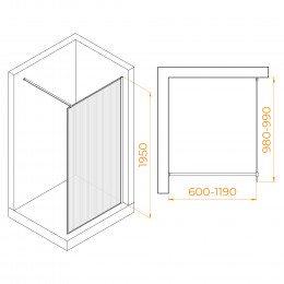 Душевая перегородка RGW WA-08B 1000