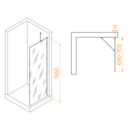 Душевая перегородка RGW WA-102 700